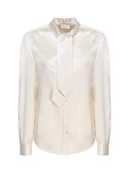 Saint Laurent Lavallière Collar Blouse