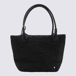 Helen Kaminski Black Raffia Top Handle Bag