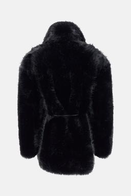 SportMax Faux Fur Coat With Belt Rosaria