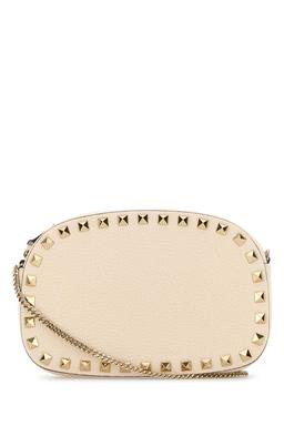 Valentino Garavani Ivory Leather Rockstud Crossbody Bag