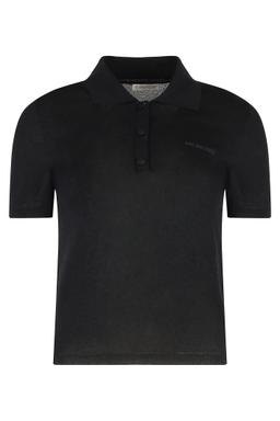 Moncler Knitted Cotton Blend Polo Shirt