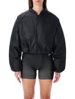 Adidas Originals Pleather Bomber Synthetic Down Jacket Black
