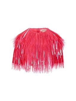 SportMax Fringed Crewneck Cropped Top