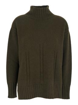 Tom Ford Brown Sweater With Mock Neck And Dropped Shoulders In Cashmere And Cotton Blend Woman
