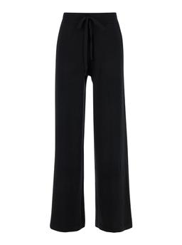 Parosh Black Relaxed Pants With Drawstring In Fabric Woman