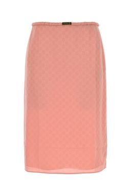Gucci Pink Gg Silk Skirt