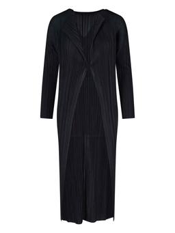 Pleats Please Issey Miyake Long Plissé Cardigan