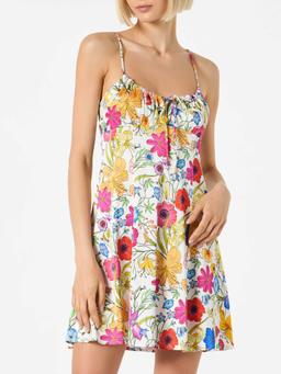 MC2 Saint Barth Woman Short Slip Dress Creamy With Flower Print