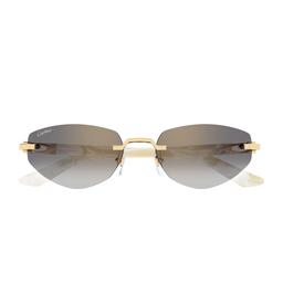 Cartier Eyewear Cartier Ct0580s Décor C Allongé De Cartier 003 Gold Ivory Grey Sunglasses