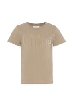 Chloé Grey T-shirt For Girl With Velvet Logo