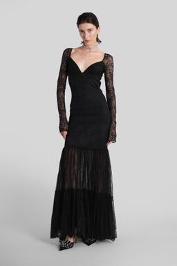 Blumarine Long Dress In Black Polyester