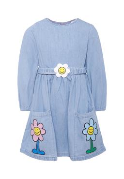 Stella McCartney Kids Light Blue Dress For Girl With Flowers