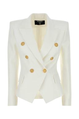 Balmain White Viscose Blend Blazer