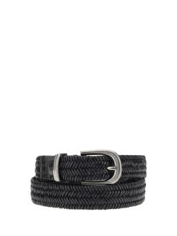 Brunello Cucinelli Braided Stretch Leather Belt