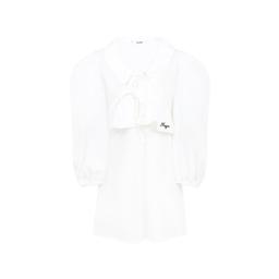 MSGM White Dress For Girl With Logo