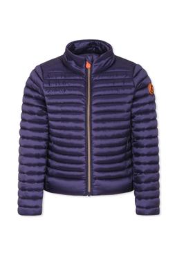 Save the Duck Blue Down Jacket For Girl With Logo