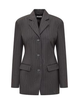 Off-White Single-breasted Wool-blend Pinstripe Blazer