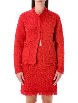 Fabiana Filippi Red Tweed-effect Knit Jacket