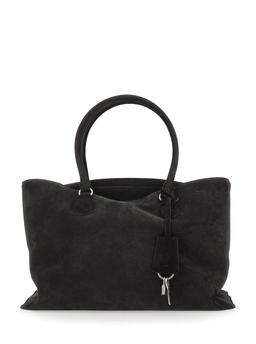 OSOI shell Brot Large Brown Shopper With Two Handles And Key Pendant In Suede Woman