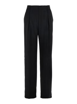 Alberta Ferretti Black Trousers With Front Pleats In Velvet Woman