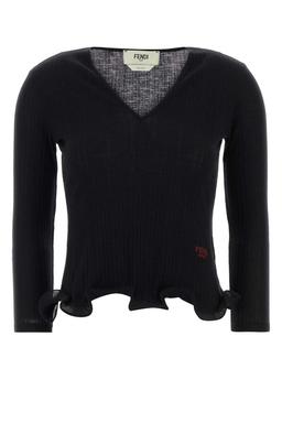 Fendi Black Wool Top