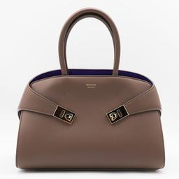 Ferragamo Brown Leather Hug Top Handle Bag