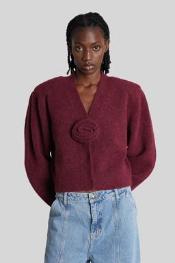 Rotate by Birger Christensen Burgundy Alpaca Blend Cardigan