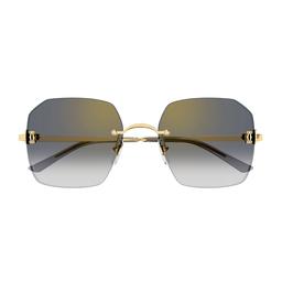 Cartier Eyewear Cartier Ct0591s C De Cartier 001 Gold Grey Sunglasses