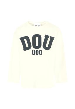 Douuod Ivory T-shirt For Girl With Logo