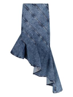 Alaia Denim Spiral Midi Skirt