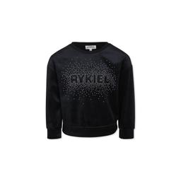 Rykiel Enfant Black Sweatshirt For Girl With Logo