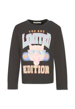 Billieblush Grey T-shirt For Girl With Tiger Print