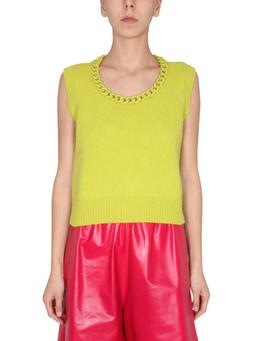 Bottega Veneta Crochet Chain Detailed Ribbed Vest