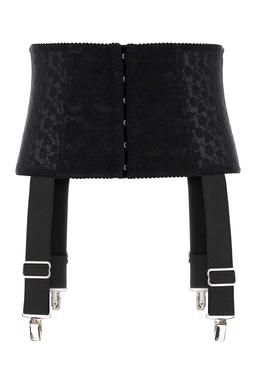 Dolce & Gabbana Black Stretch Lace Belt