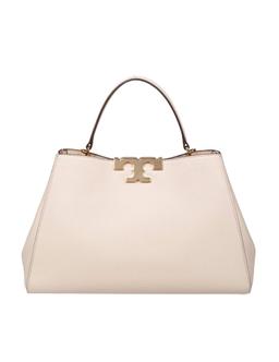 Tory Burch Eleanor Satchel Leather Bag In Stone