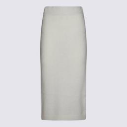 TwinSet White Viscose Midi Skirt