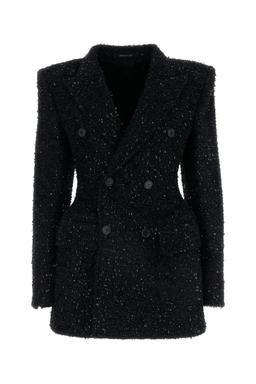 Balenciaga Black Bouclã Oversize Hourglass Blazer