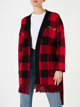 MC2 Saint Barth Woman Coat With Belt And St. Barth Embroidery