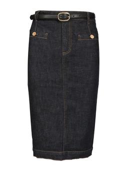 self-portrait Denim Midi Skirt