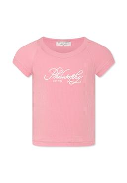 Philosophy di Lorenzo Serafini Kids Pink T-shirt For Girl With Logo