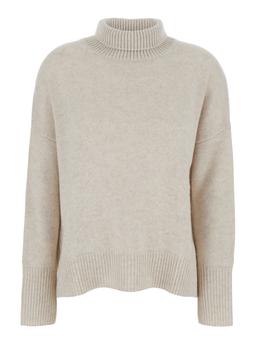 Lisa Yang heidi White Turtleneck Knit Sweater In Cashmere Woman