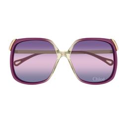Chloé Ch0286s Aly Linea Chloé 006 Burgundy Gold Violet Sunglasses