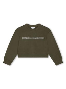 Marc Jacobs Green Crewneck Sweatshirt With Logo Lettering Print On The Front In Cotton Girl