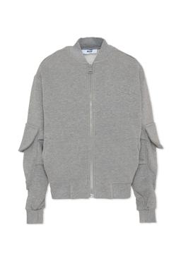 MSGM Grey Sweatshirt For Girl With Logo