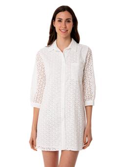 MC2 Saint Barth Woman White Sangallo Shirt Mini Dress