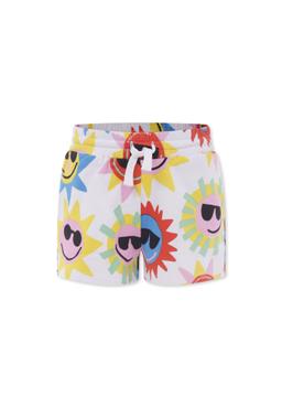 Stella McCartney Kids White Shorts For Girl With Sun