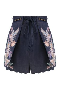 Zimmermann Rhiannon Tuck Printed Linen Shorts