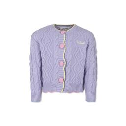 MC2 Saint Barth Purple Cardigan For Girl With Logo