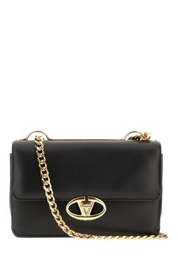 Valentino Garavani Black Nappa Leather Vlogo Crossbody Bag
