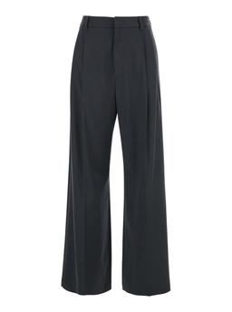 Tela niside Grey Trousers With Belt Loops And Pleats On The Front In Fabric Woman